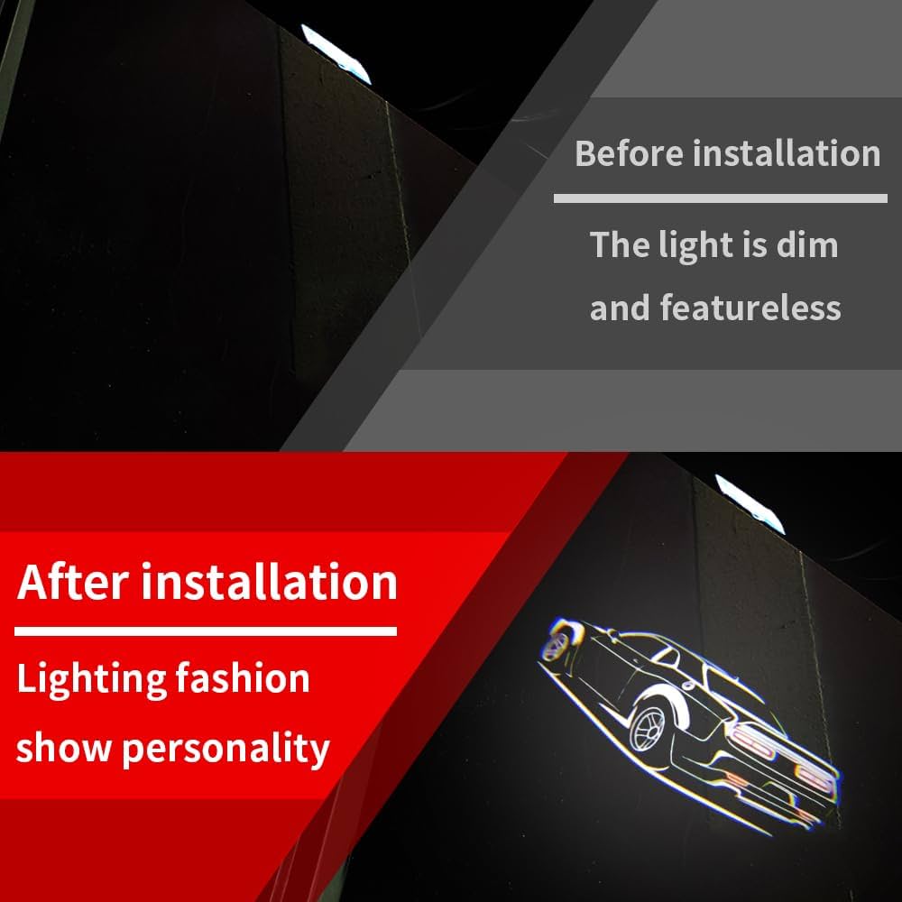 2 PCS Non-Fading Car Door Logo Lights Compatible for